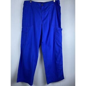 Blue Carhartt Sz L Pockets Elastic Waist Comfort Wide Leg Pants